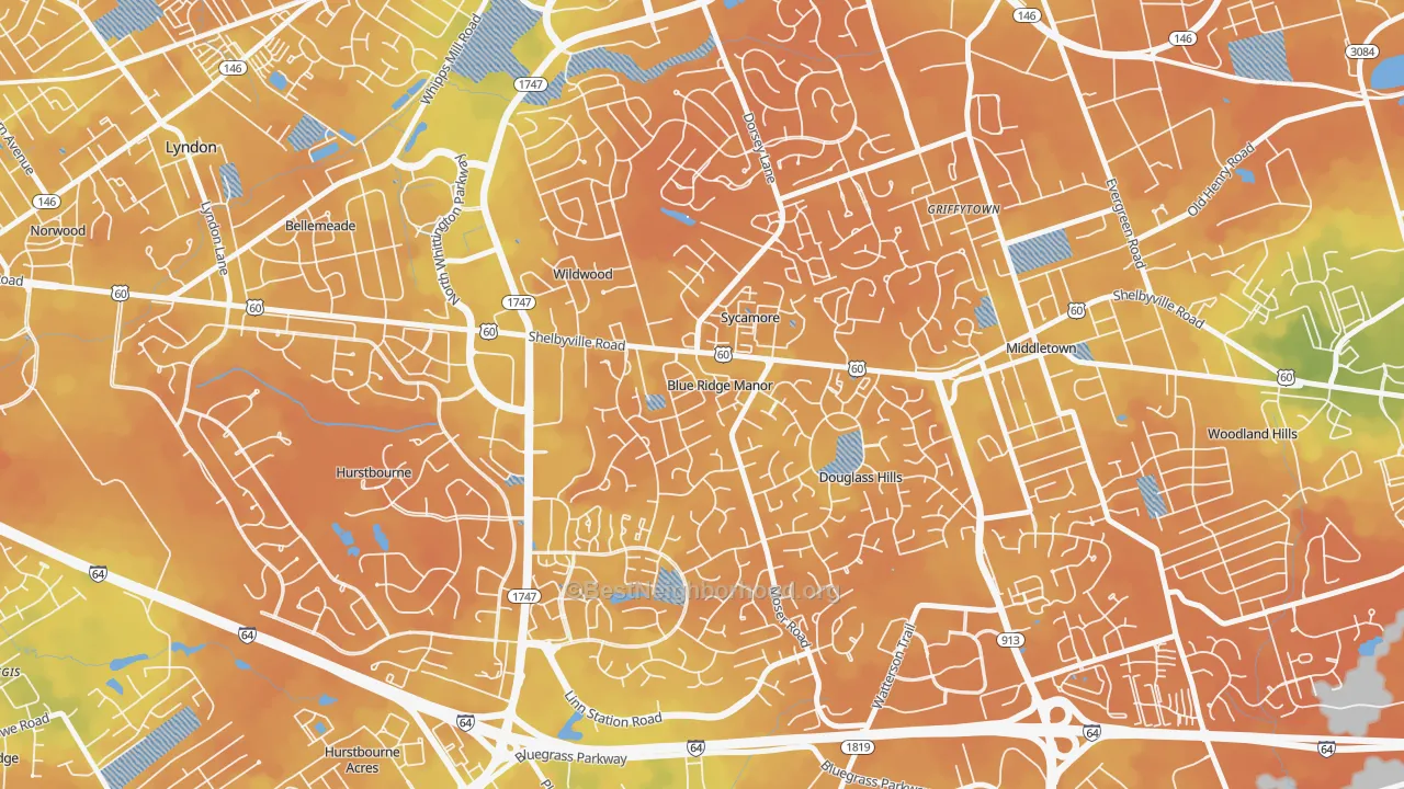 Bike Grade map of Blue Ridge Manor, KY