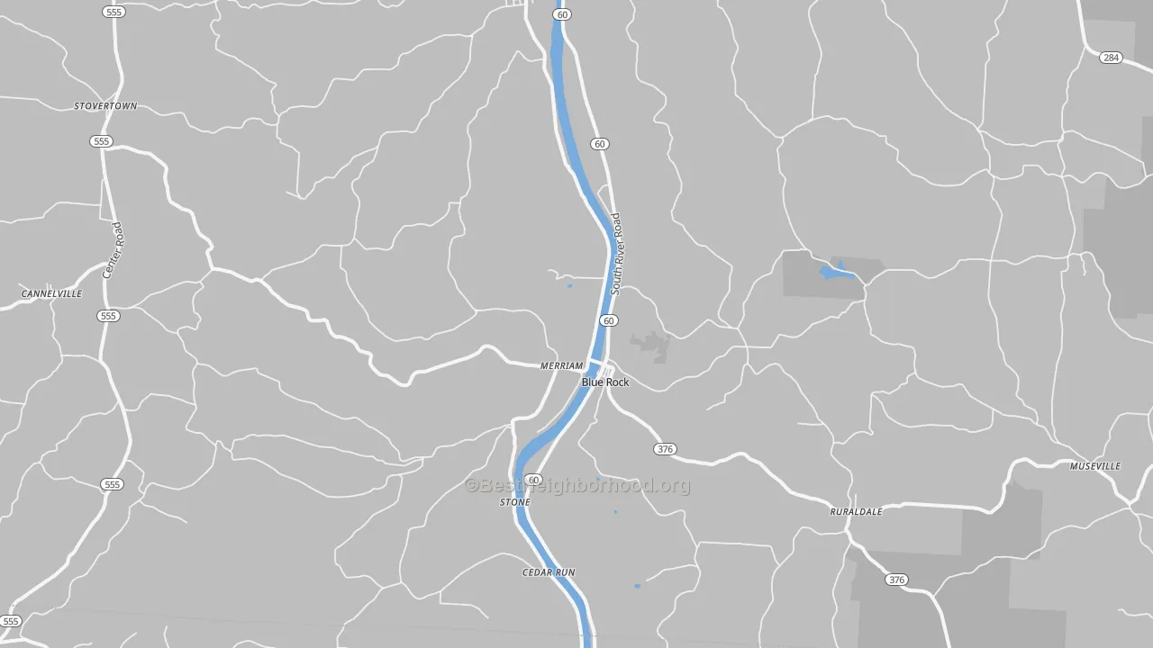 Bike Grade map of Blue Rock, OH