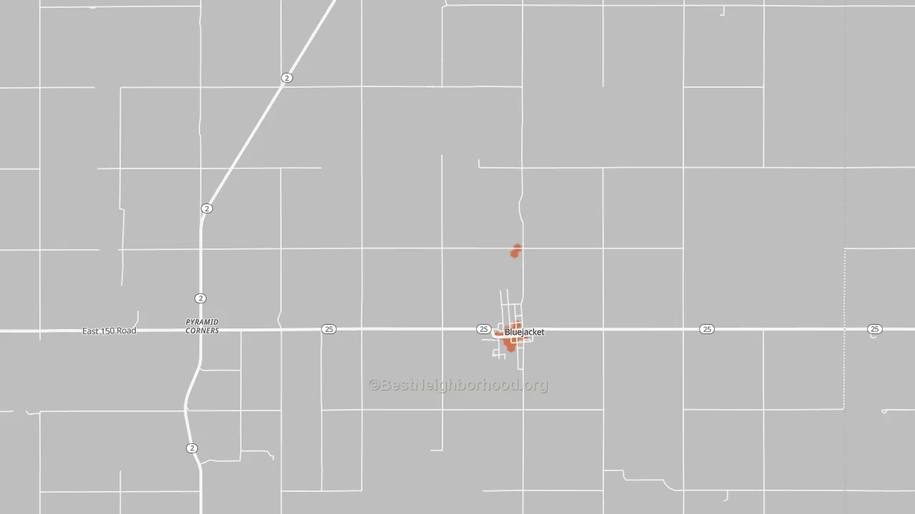Bike Grade map of Bluejacket, OK
