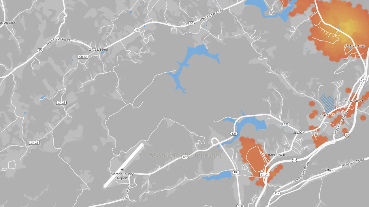 Bike Grade map of Bluestone, WV