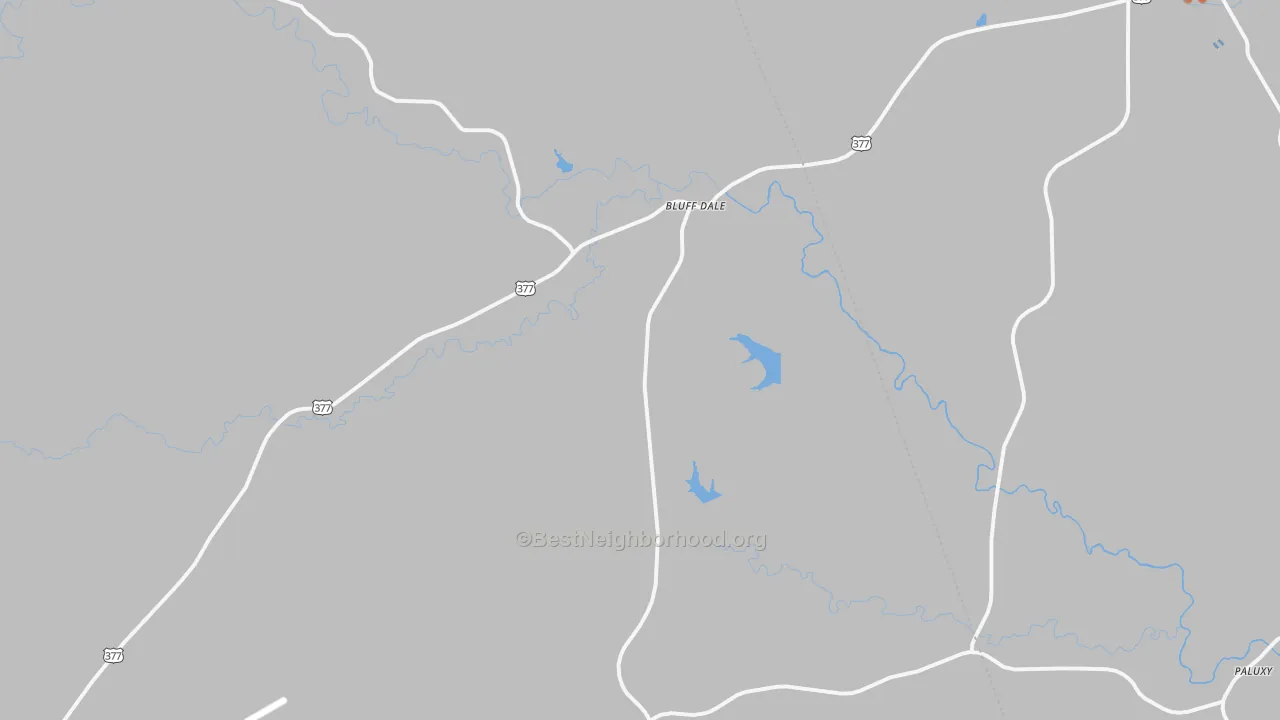 Bike Grade map of Bluff Dale, TX