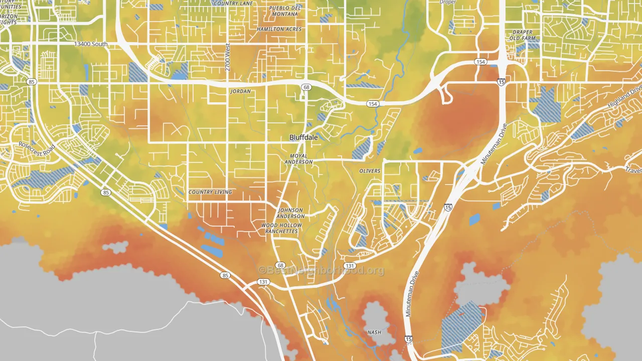 Bike Grade map of Bluffdale, UT