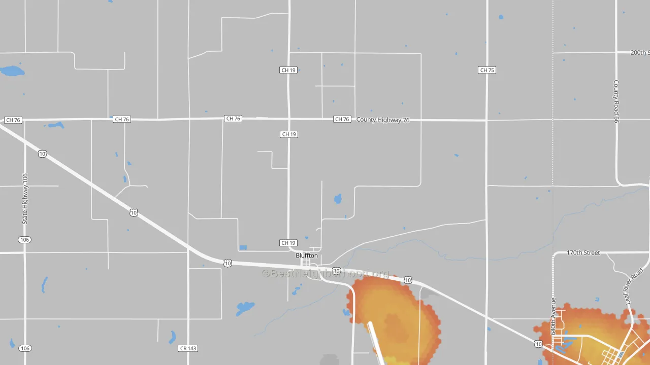 Bike Grade map of Bluffton, MN