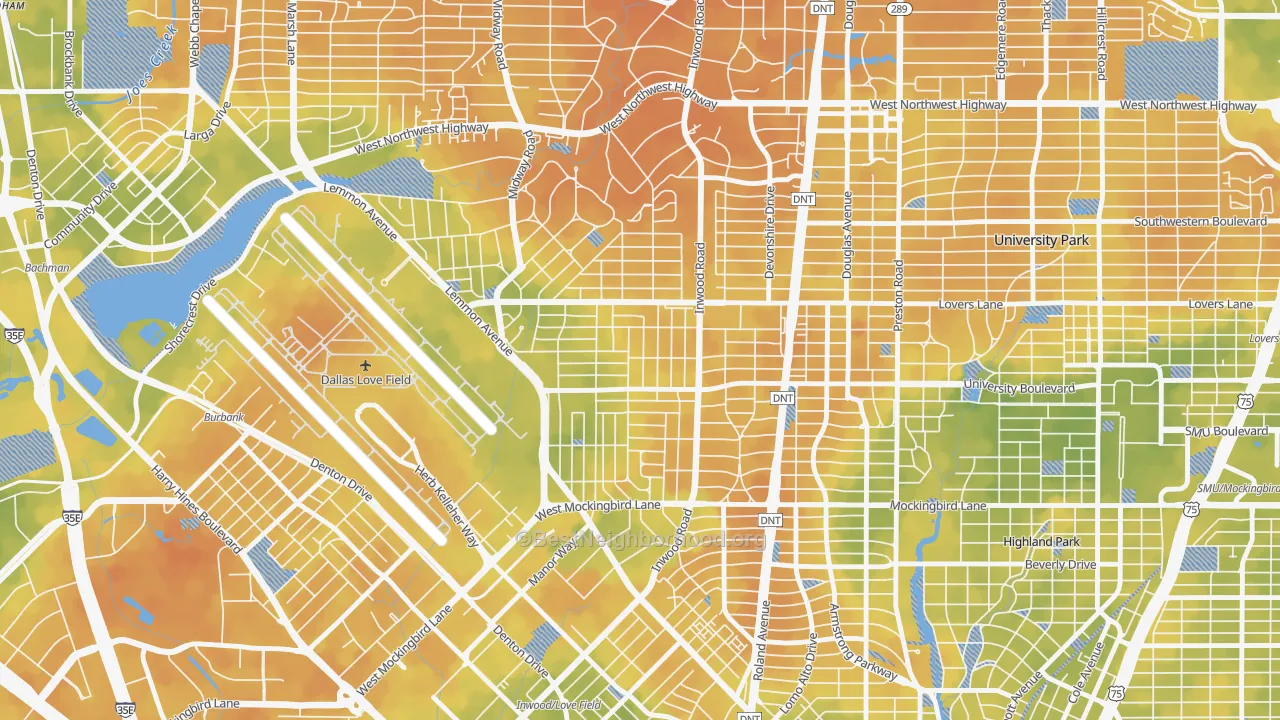 Bike Grade map of Bluffview, Dallas, TX