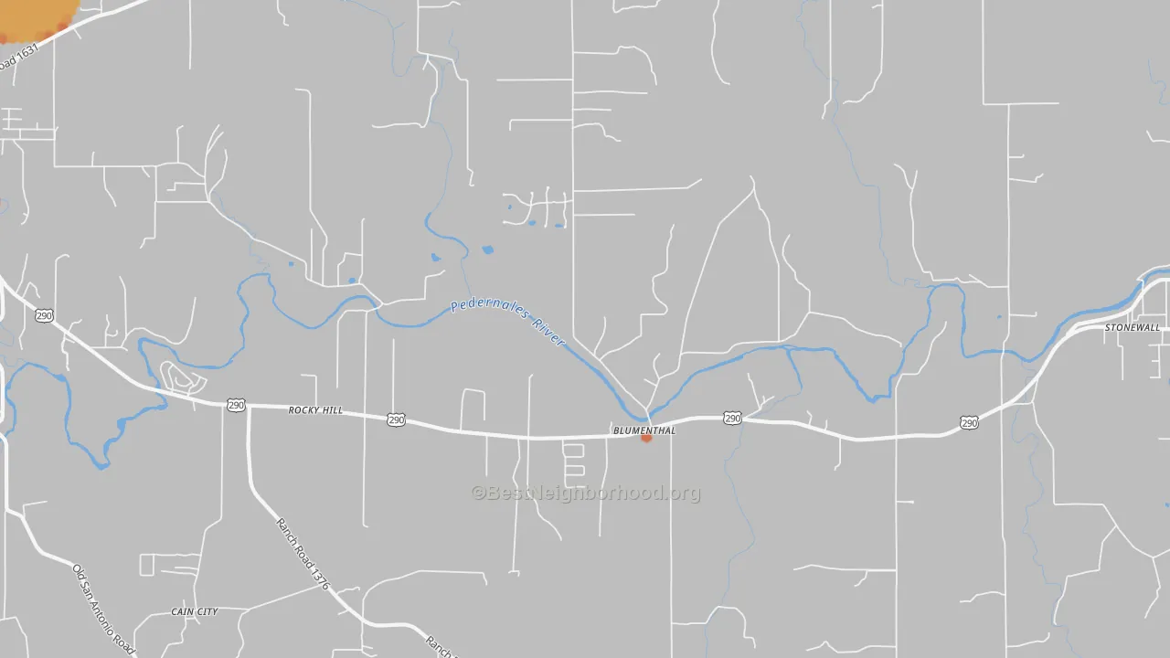 Bike Grade map of Blumenthal, TX