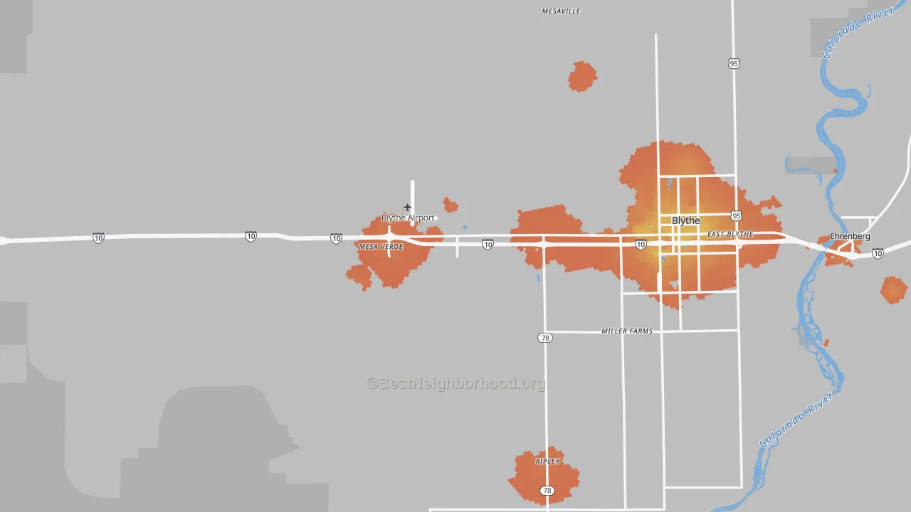 Bike Grade map of Blythe, CA