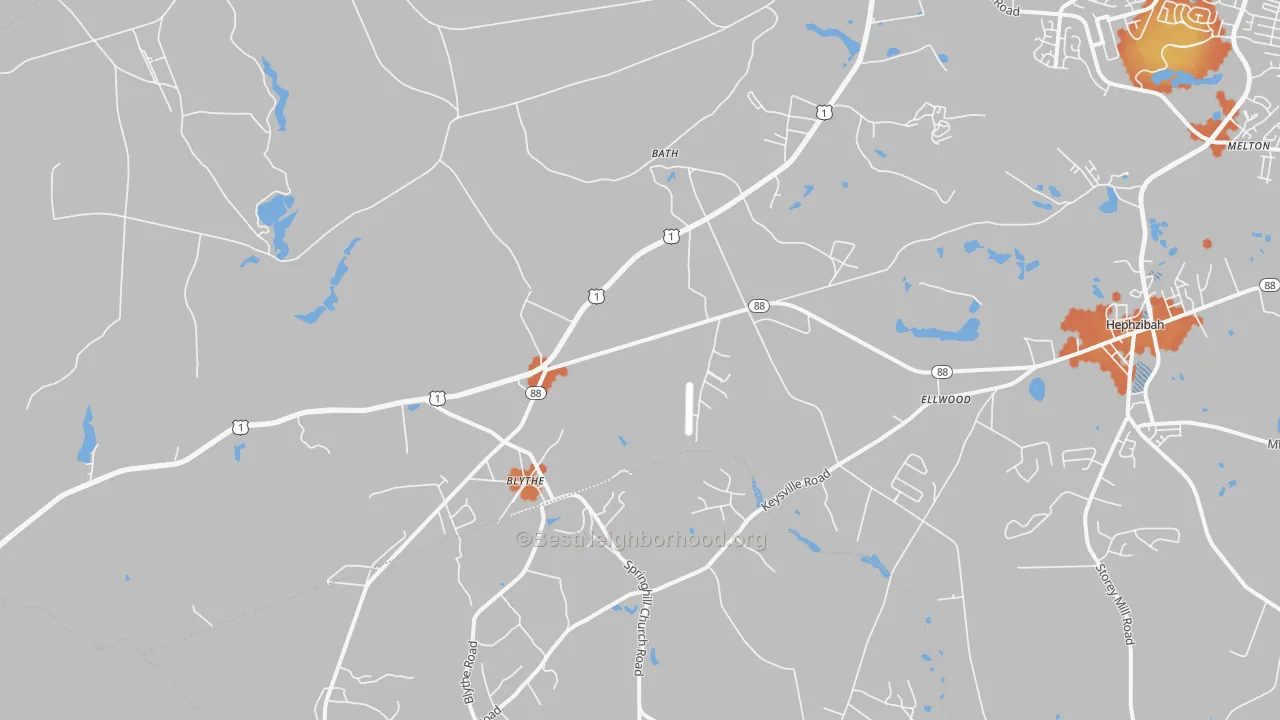 Bike Grade map of Blythe, GA