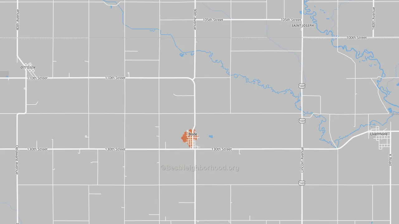 Bike Grade map of Bode, IA