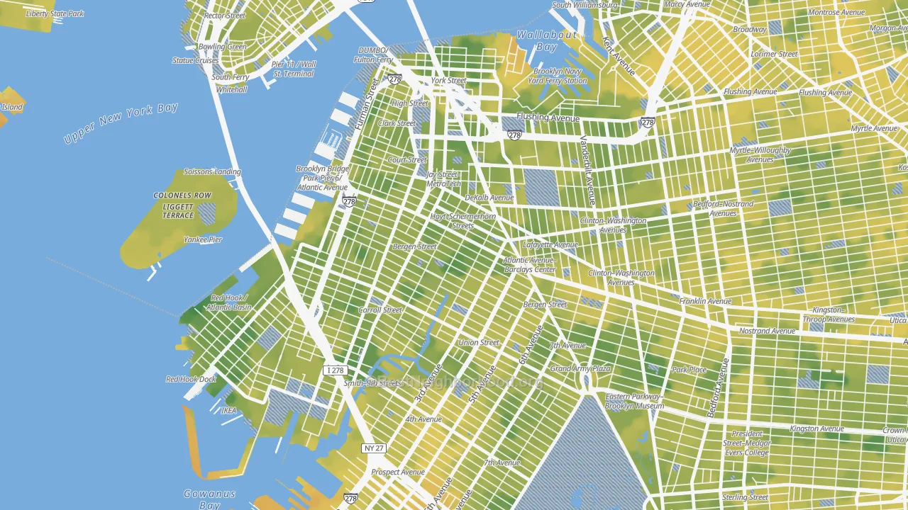 Bike Grade map of Boerum Hill, Brooklyn, NY
