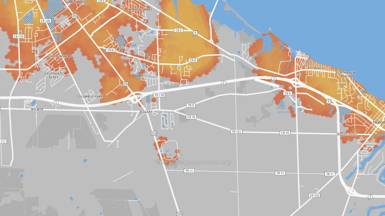 Bike Grade map of Bogart, OH