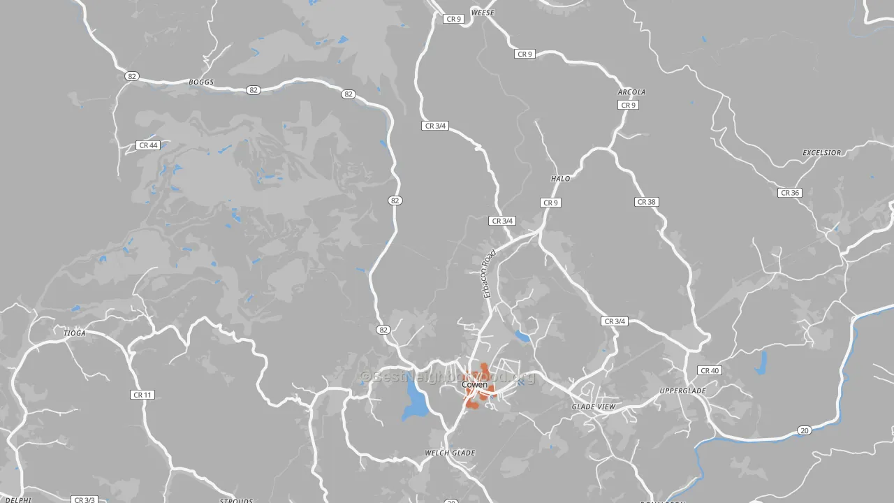 Bike Grade map of Boggs, WV