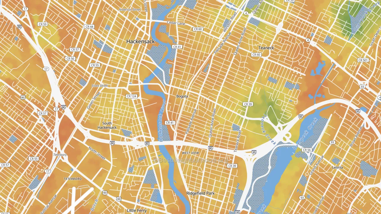 Bike Grade map of Bogota, NJ