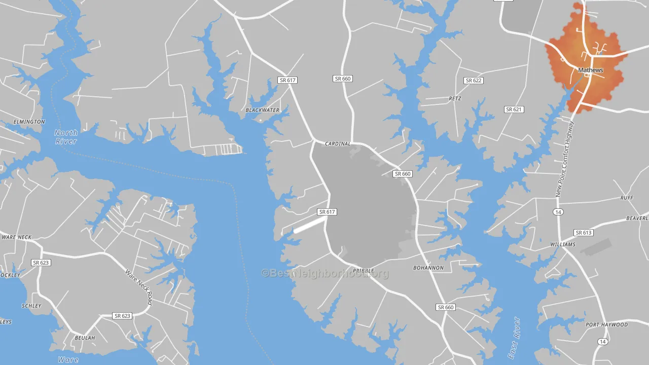 Bike Grade map of Bohannon, VA