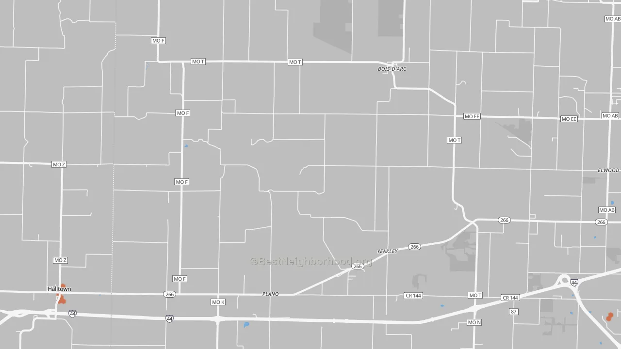 Bike Grade map of Bois D Arc, MO