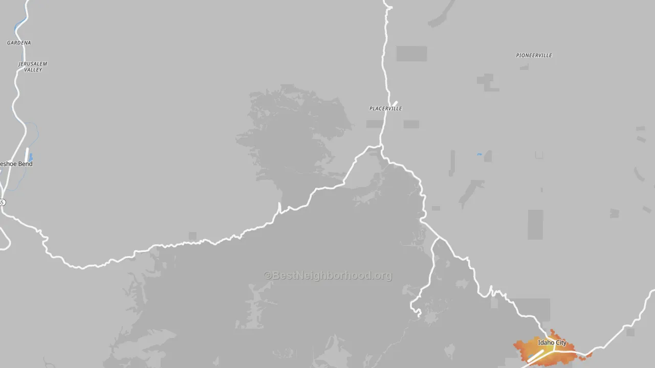 Bike Grade map of Boise County, ID