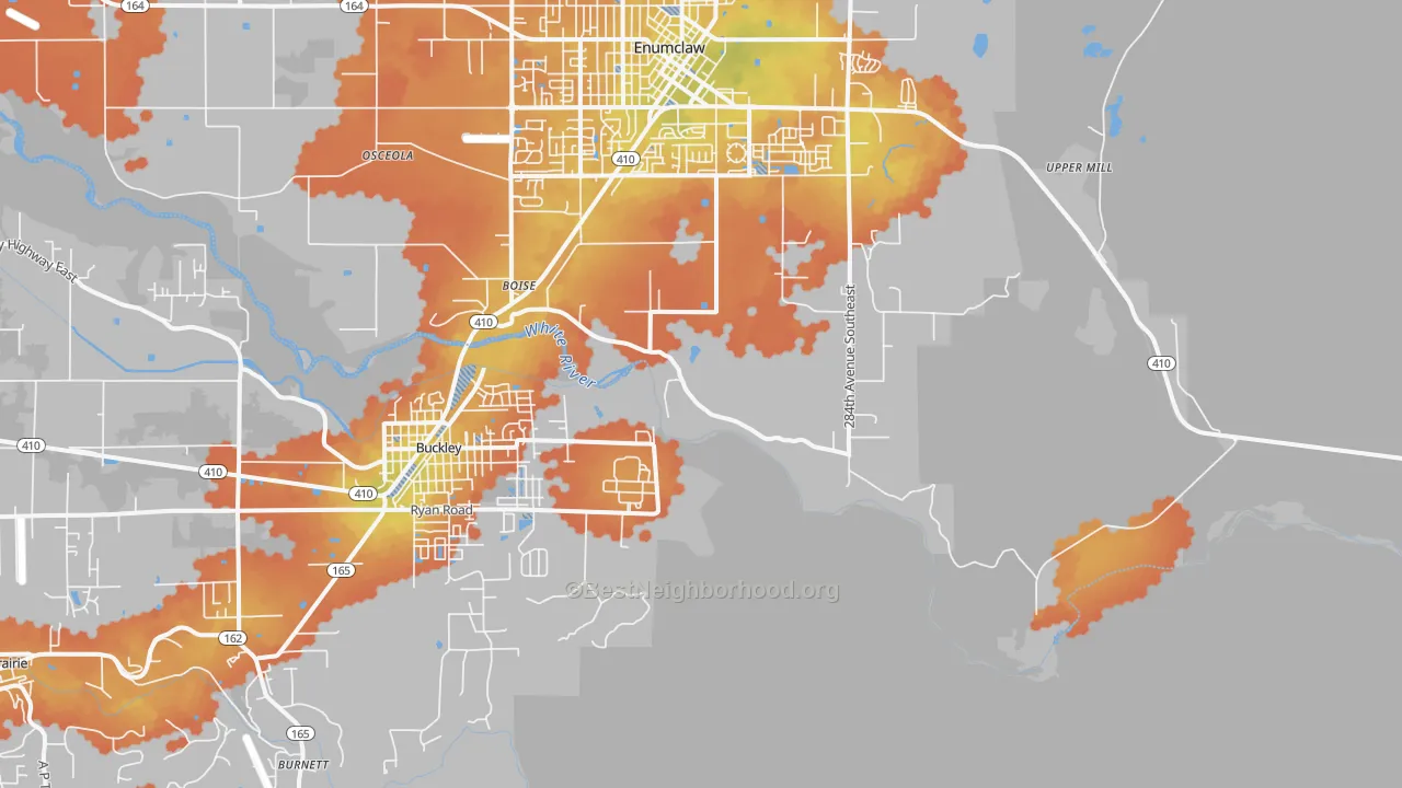 Bike Grade map of Boise, WA