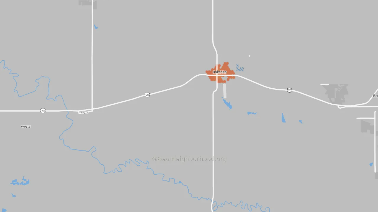 Bike Grade map of Bokchito, OK