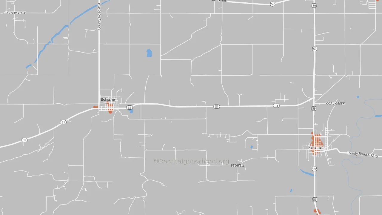 Bike Grade map of Bokoshe, OK
