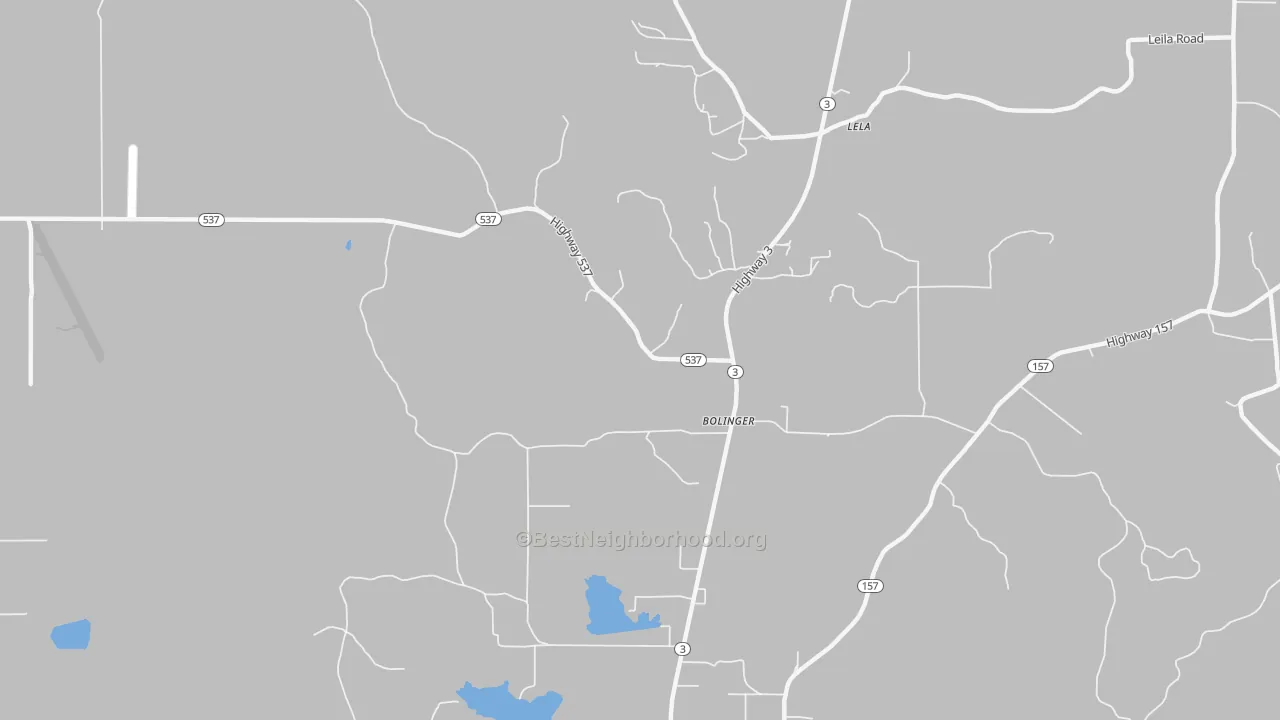 Bike Grade map of Bolinger, LA
