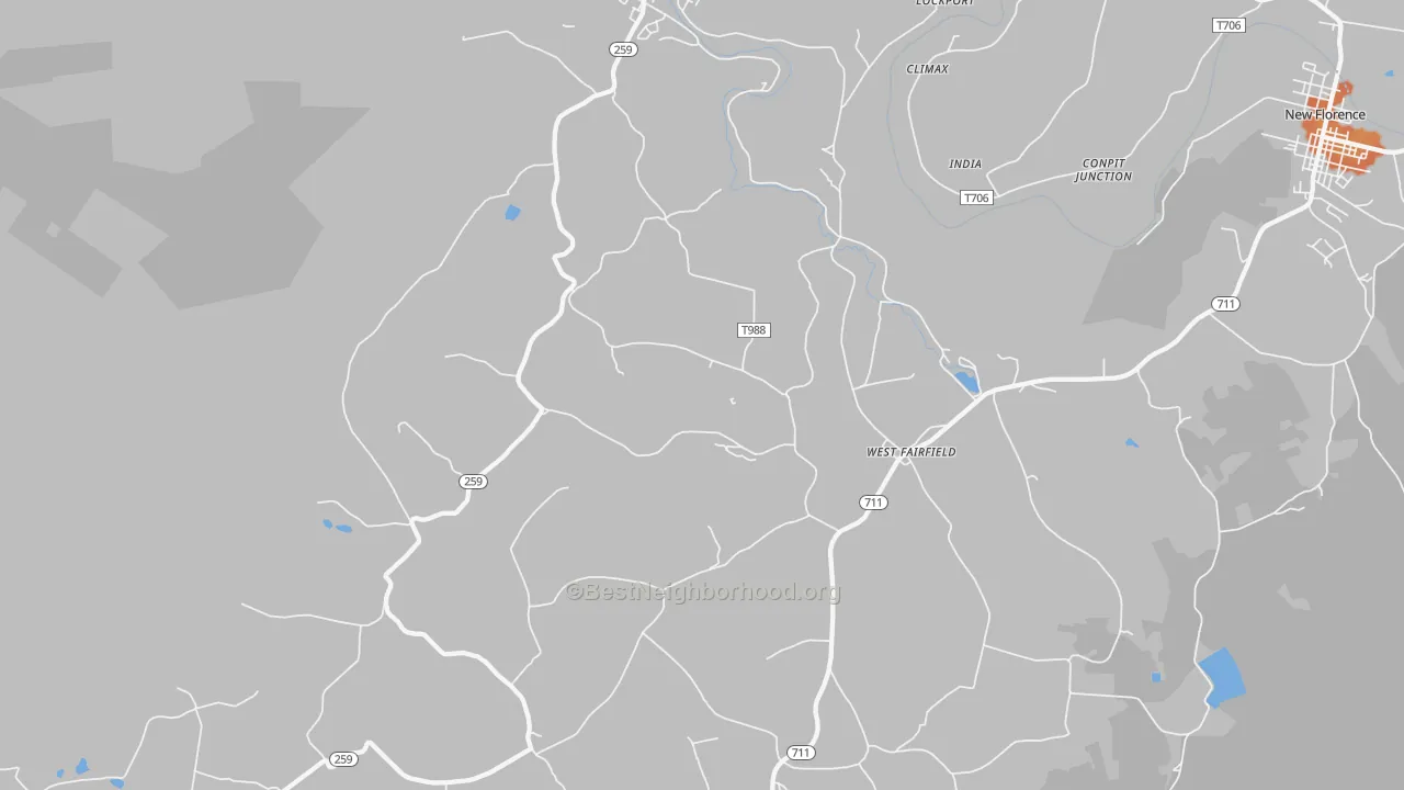 Bike Grade map of Bolivar, PA