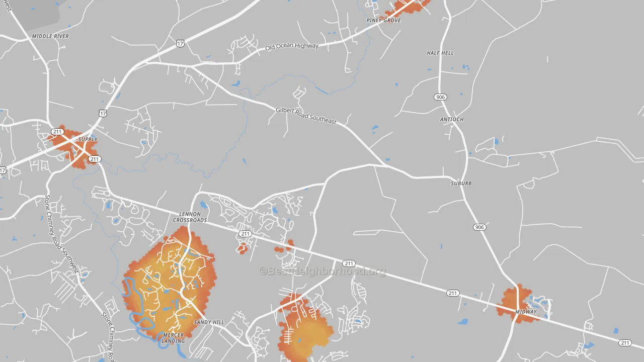 Bike Grade map of Bolivia, NC