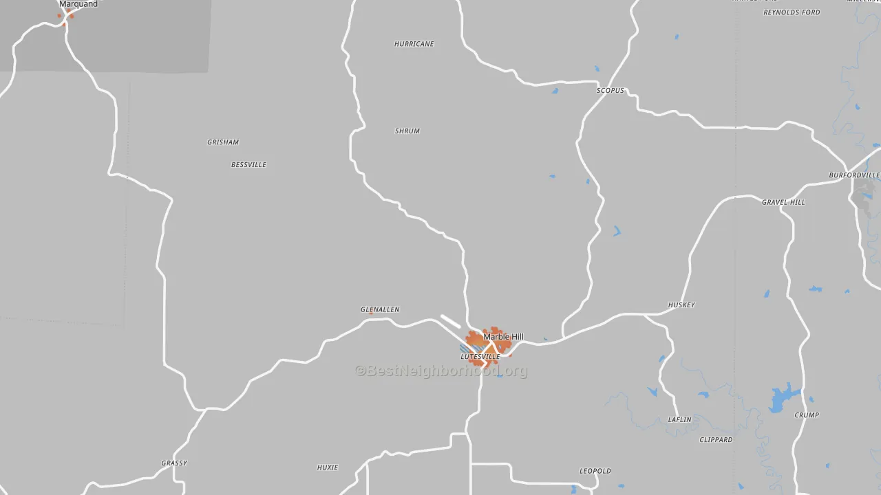 Bike Grade map of Bollinger County, MO