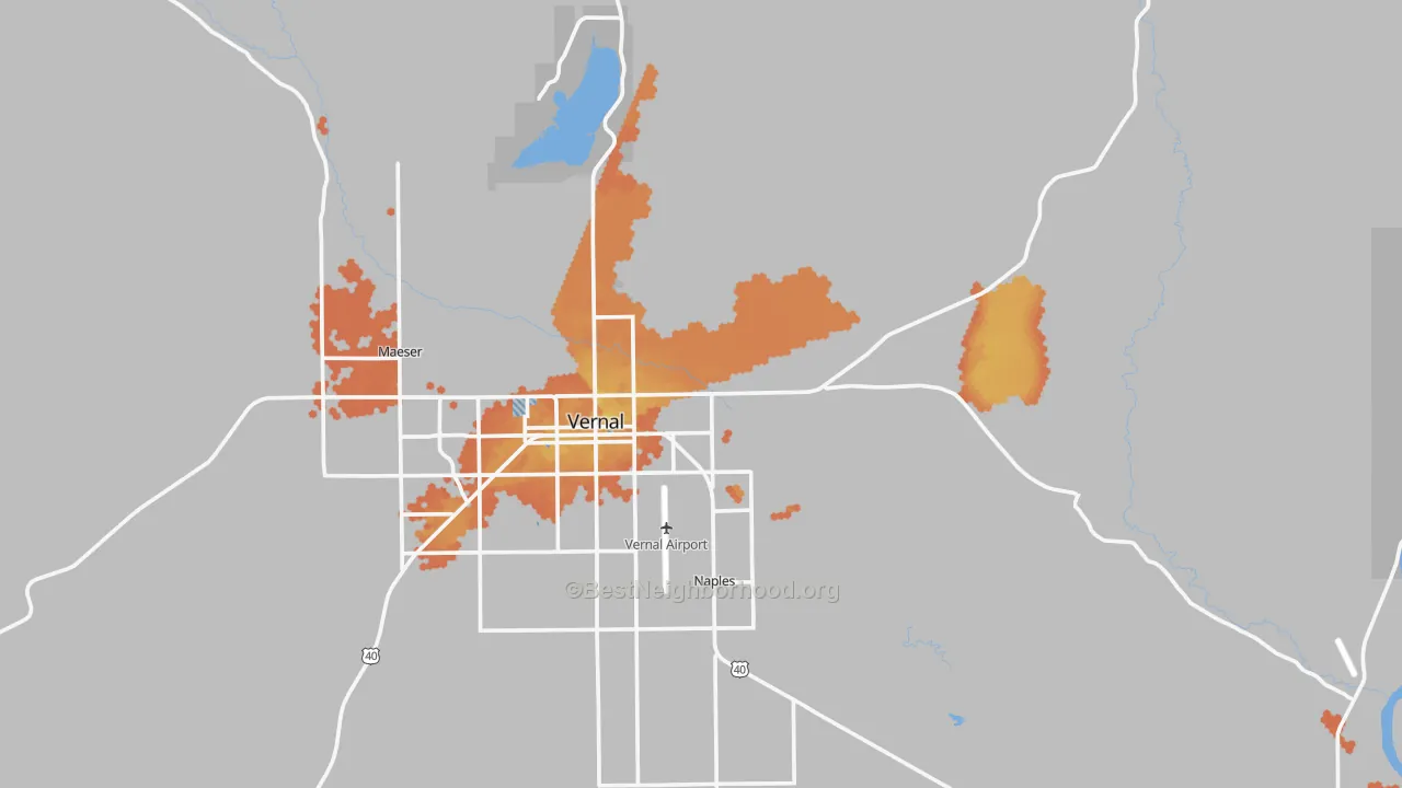 Bike Grade map of Bonanza, UT
