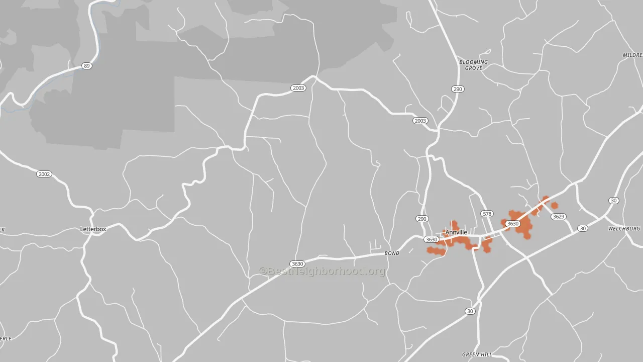 Bike Grade map of Bond, KY