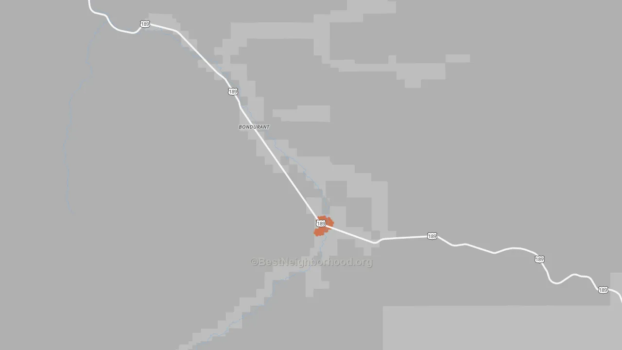 Bike Grade map of Bondurant, WY