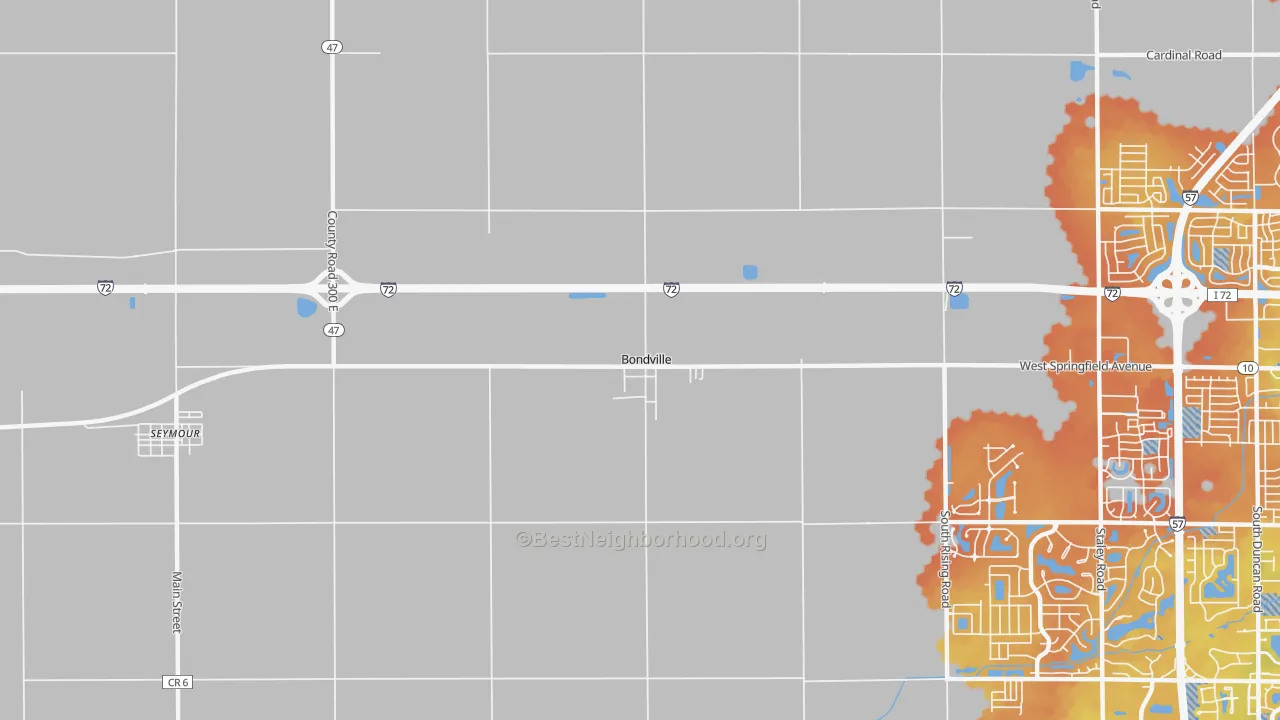 Bike Grade map of Bondville, IL