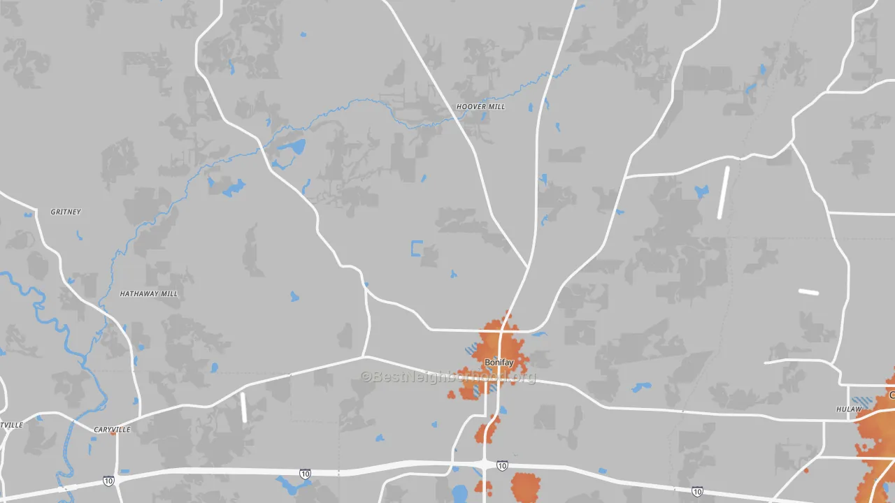 Bike Grade map of Bonifay, FL