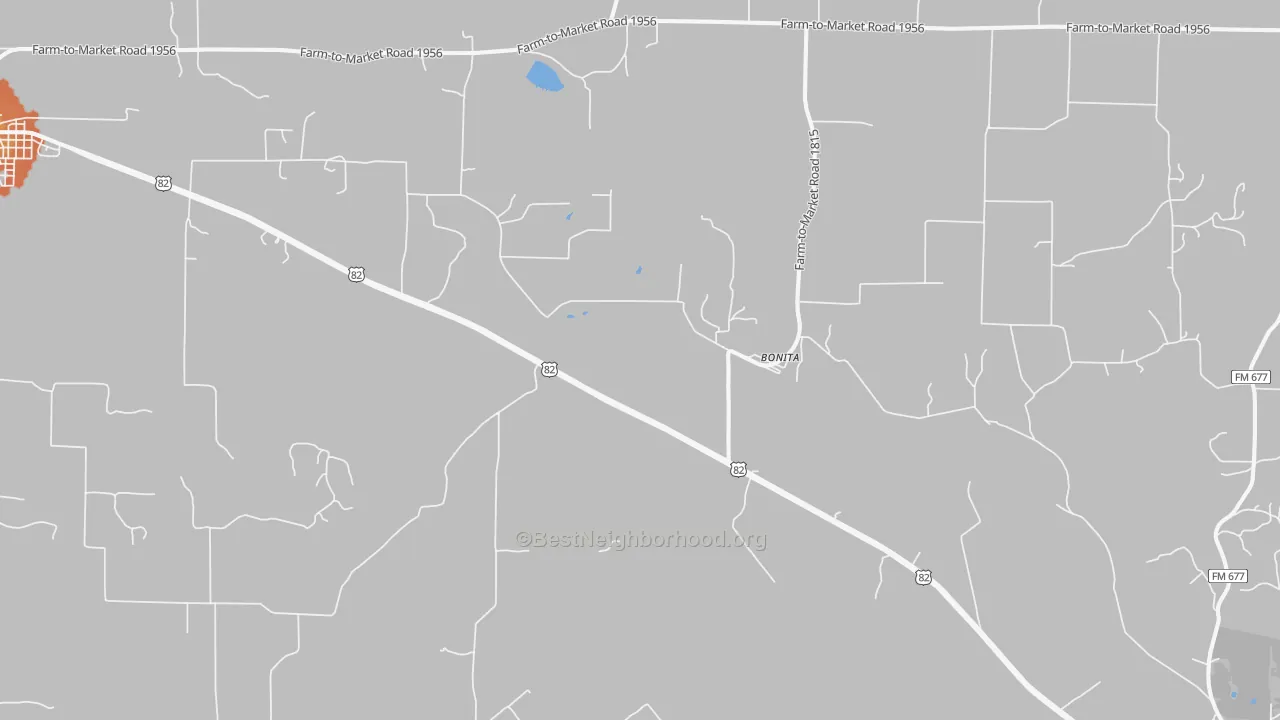 Bike Grade map of Bonita, TX