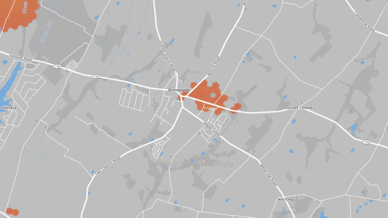 Bike Grade map of Bonneauville, PA