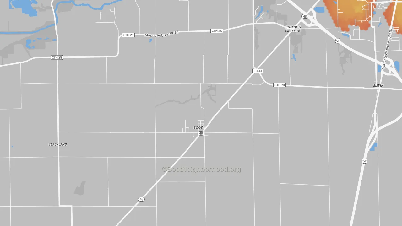 Bike Grade map of Boody, IL