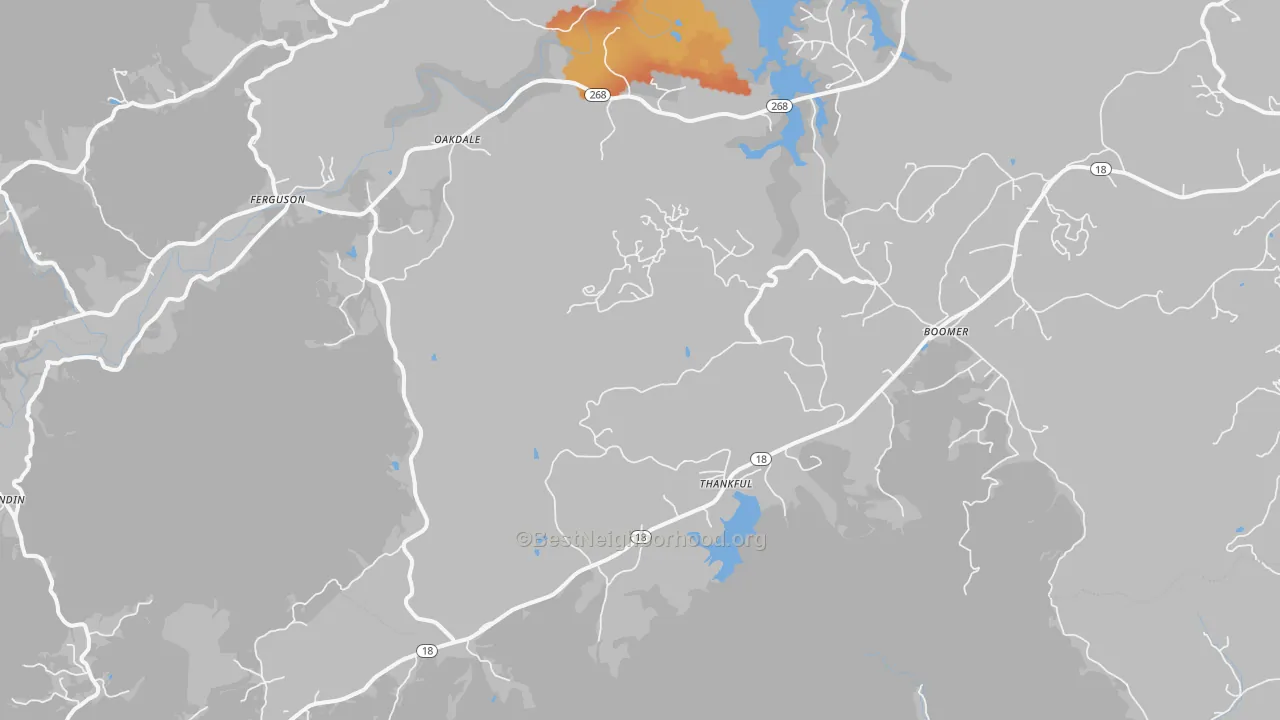 Bike Grade map of Boomer, NC