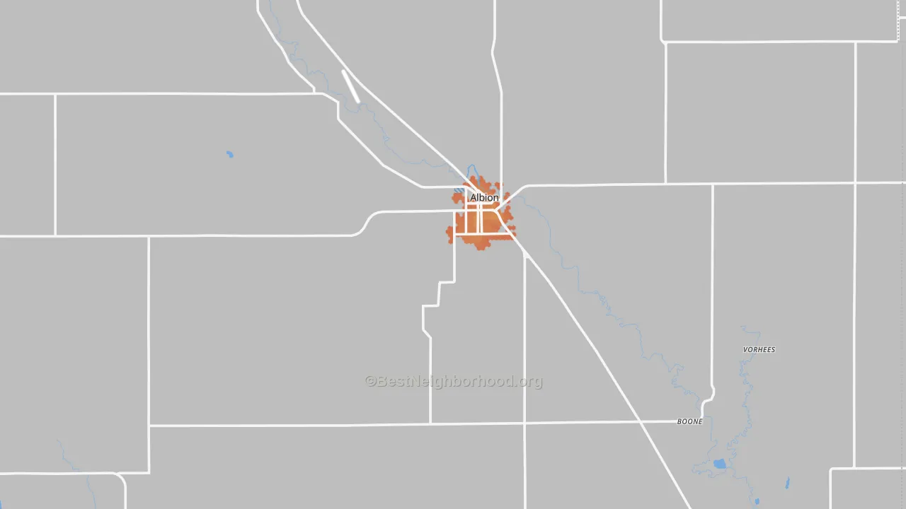Bike Grade map of Boone County, NE
