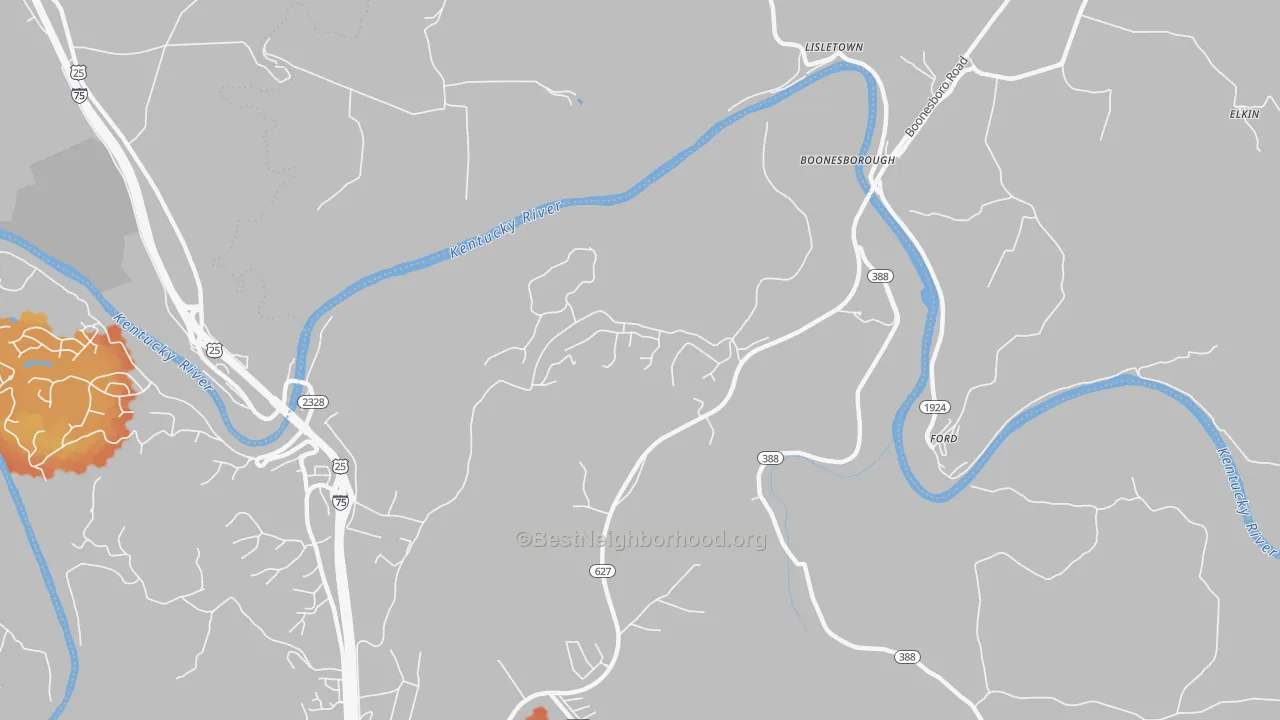 Bike Grade map of Boonesboro, KY