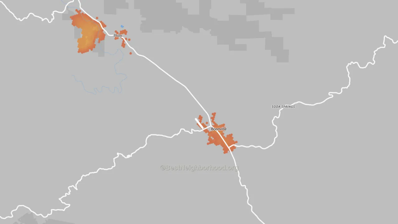 Bike Grade map of Boonville, CA