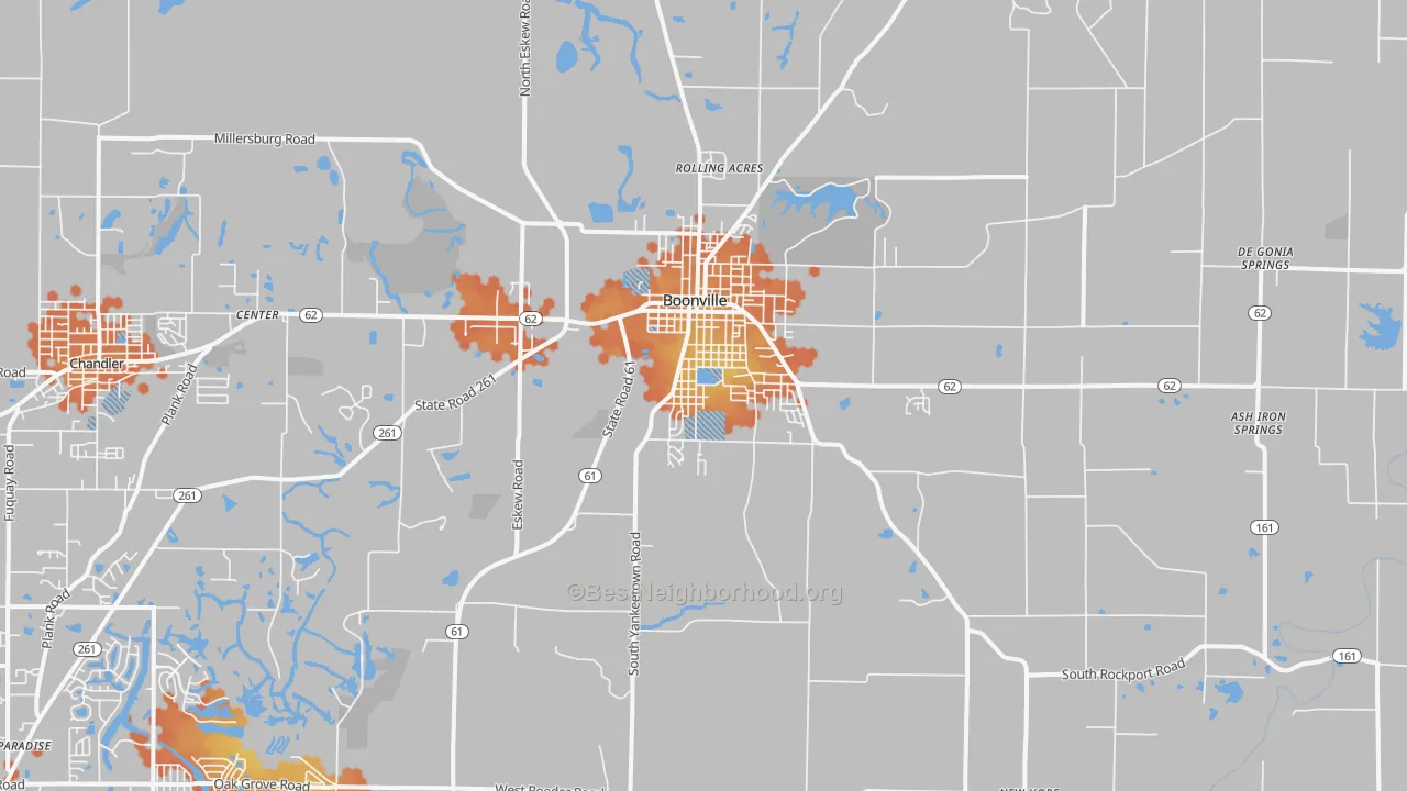 Bike Grade map of Boonville, IN