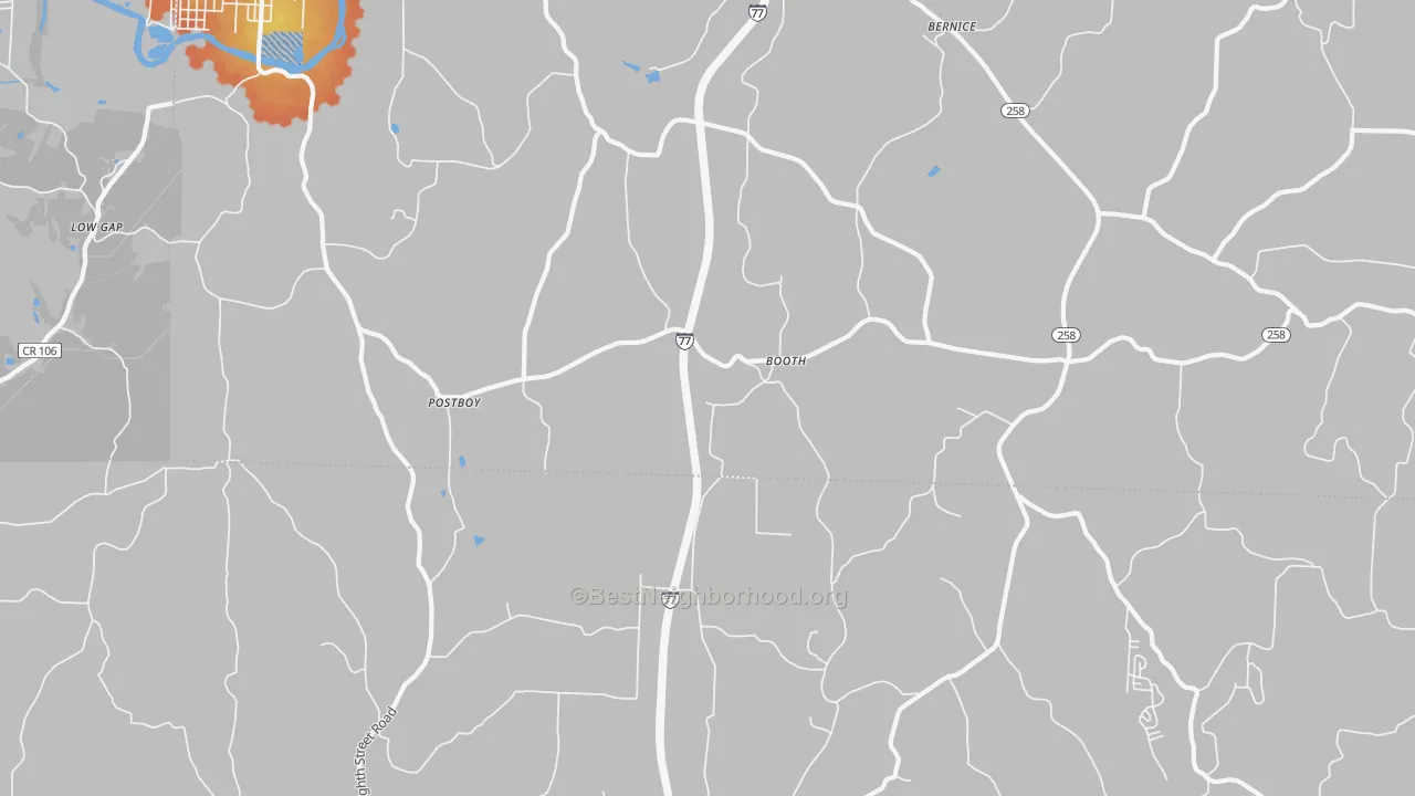 Bike Grade map of Booth, OH