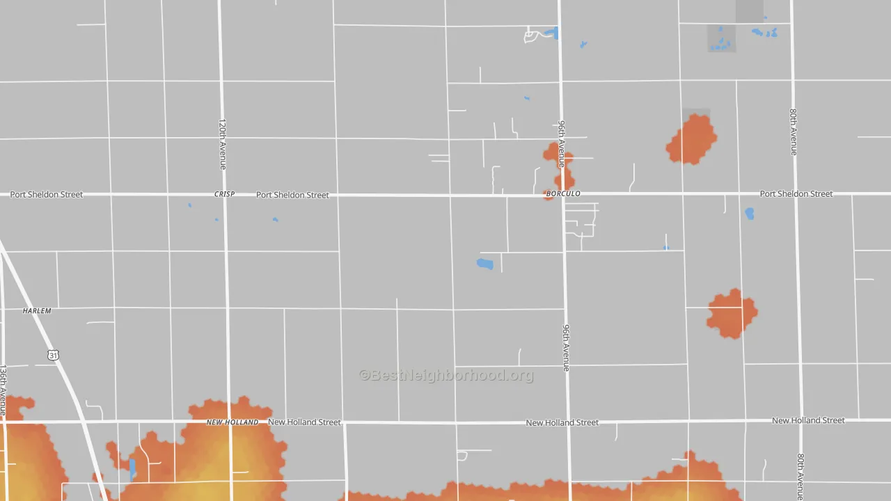 Bike Grade map of Borculo, MI