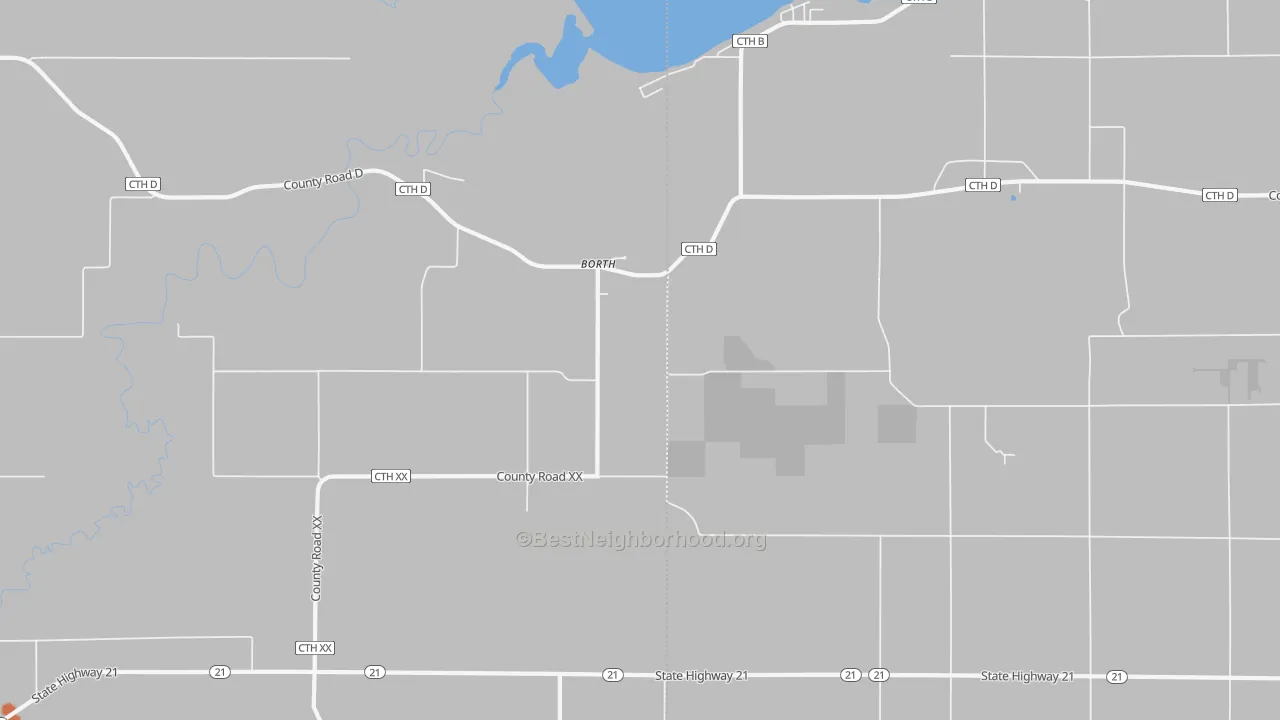 Bike Grade map of Borth, WI