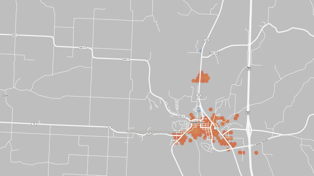 Bike Grade map of Bosky Dell, MO