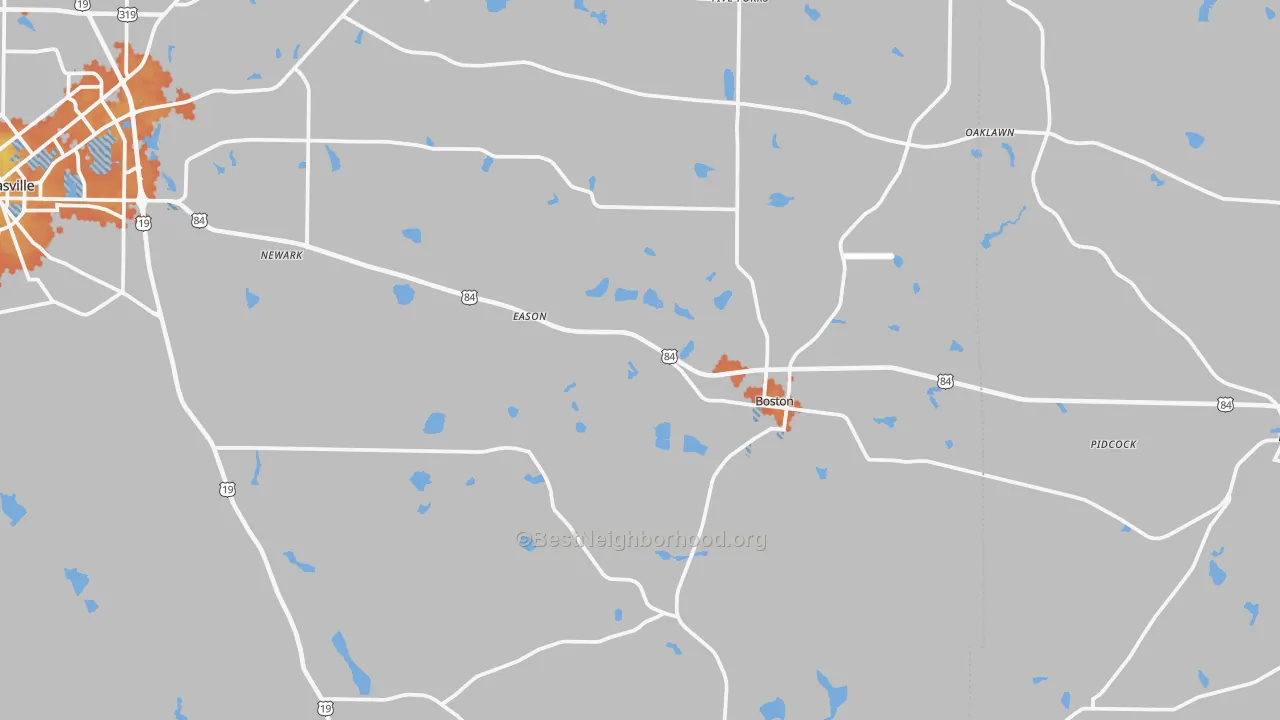 Bike Grade map of Boston, GA