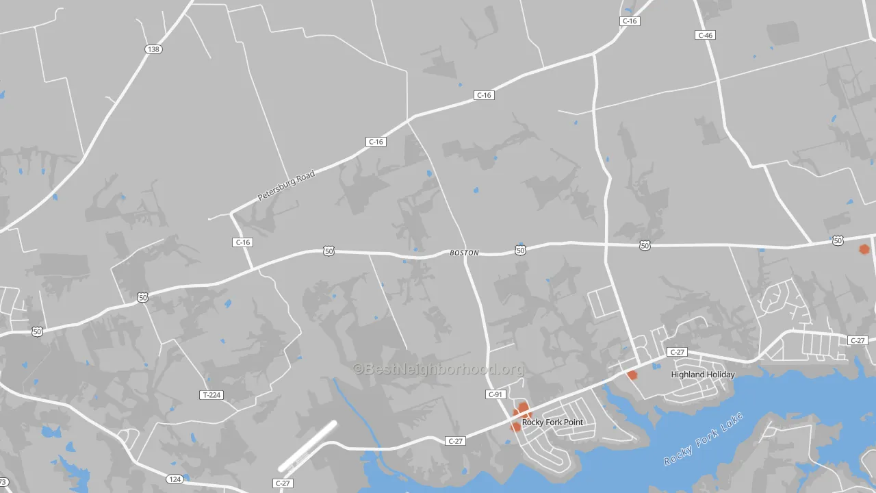Bike Grade map of Boston, OH