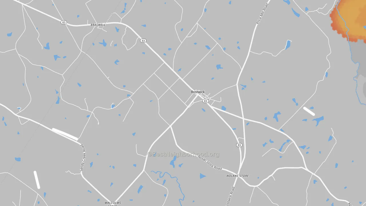 Bike Grade map of Bostwick, GA