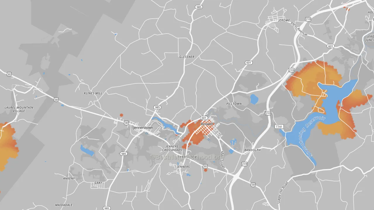 Bike Grade map of Boswell, PA