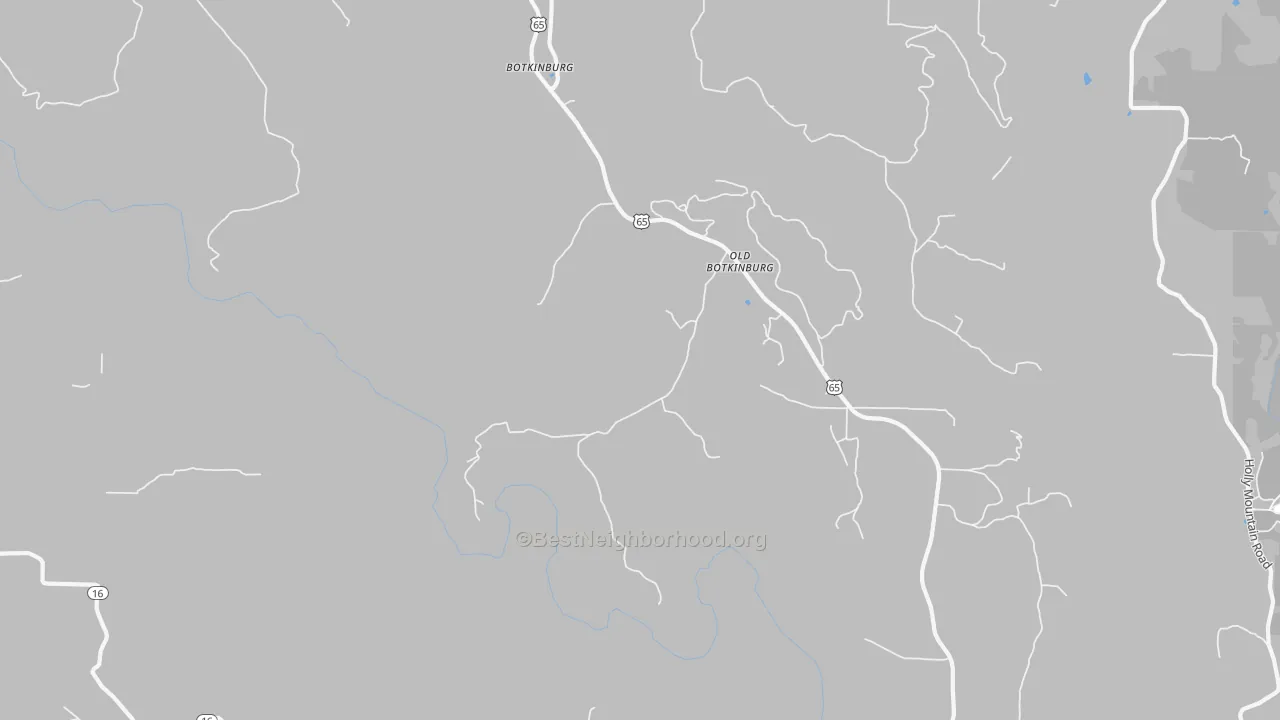 Bike Grade map of Botkinburg, AR