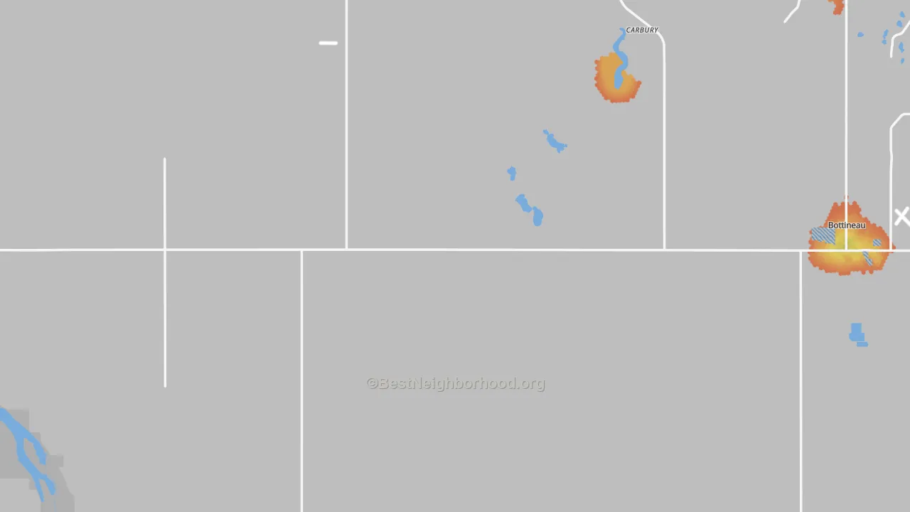 Bike Grade map of Bottineau County, ND