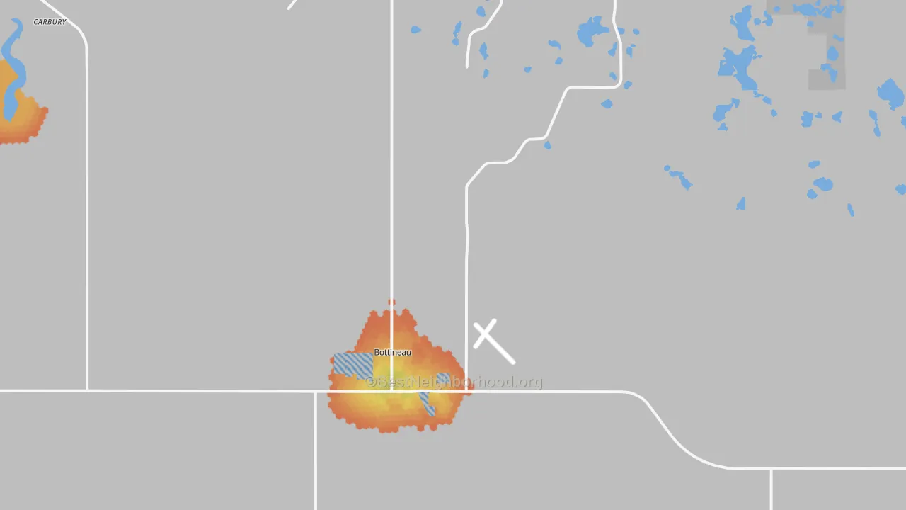 Bike Grade map of Bottineau, ND